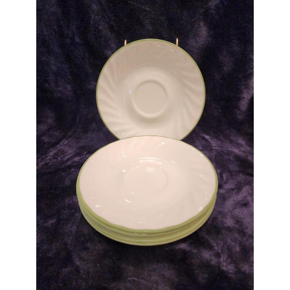 Set of 8-Corelle Callaway Ivy green (swirl rim) 7-1/4" Soup/Cereal Bowls EUC